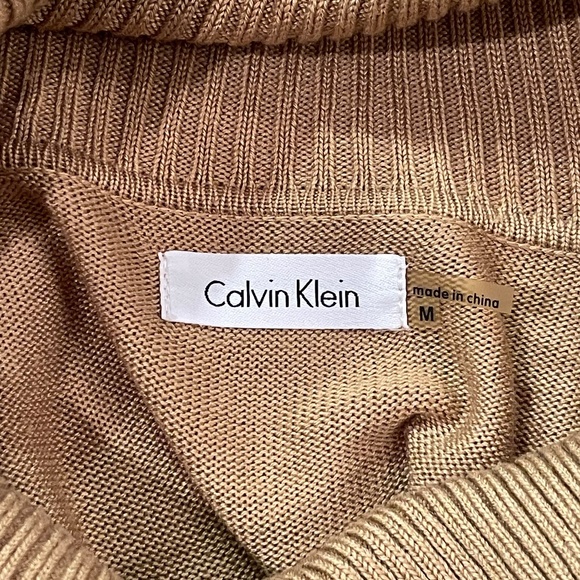 Calvin Klein Women's Cowl Sweater Dress Short Sleeve Button Sides, Size Medium - Picture 7 of 9